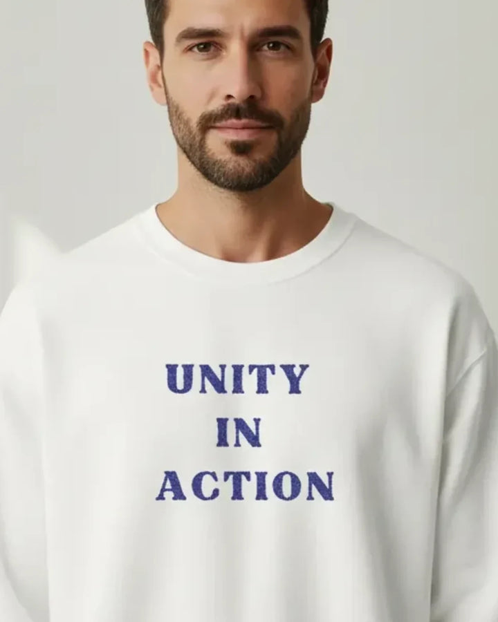 Unity in Action Embroidered Hoodie, Solidarity Message Design, Minimal Text Hoodie, Unisex Hooded Sweatshirt, ToldPrint Me...